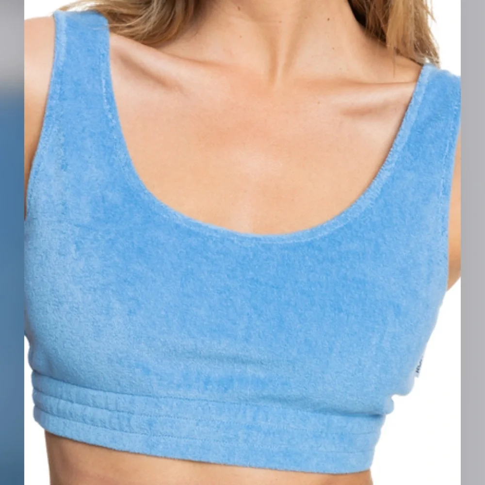 ROXY ❤️‍🔥 TERRY CLOTH CROP TOP NWT SIZE MEDIUM